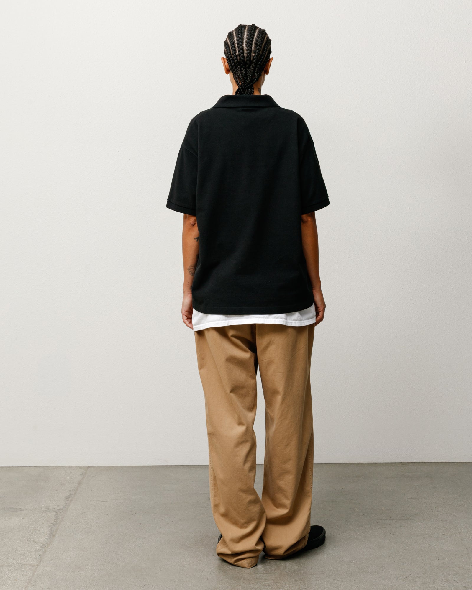 Stussy Classic Pique Polo polo cotone nero madreperla