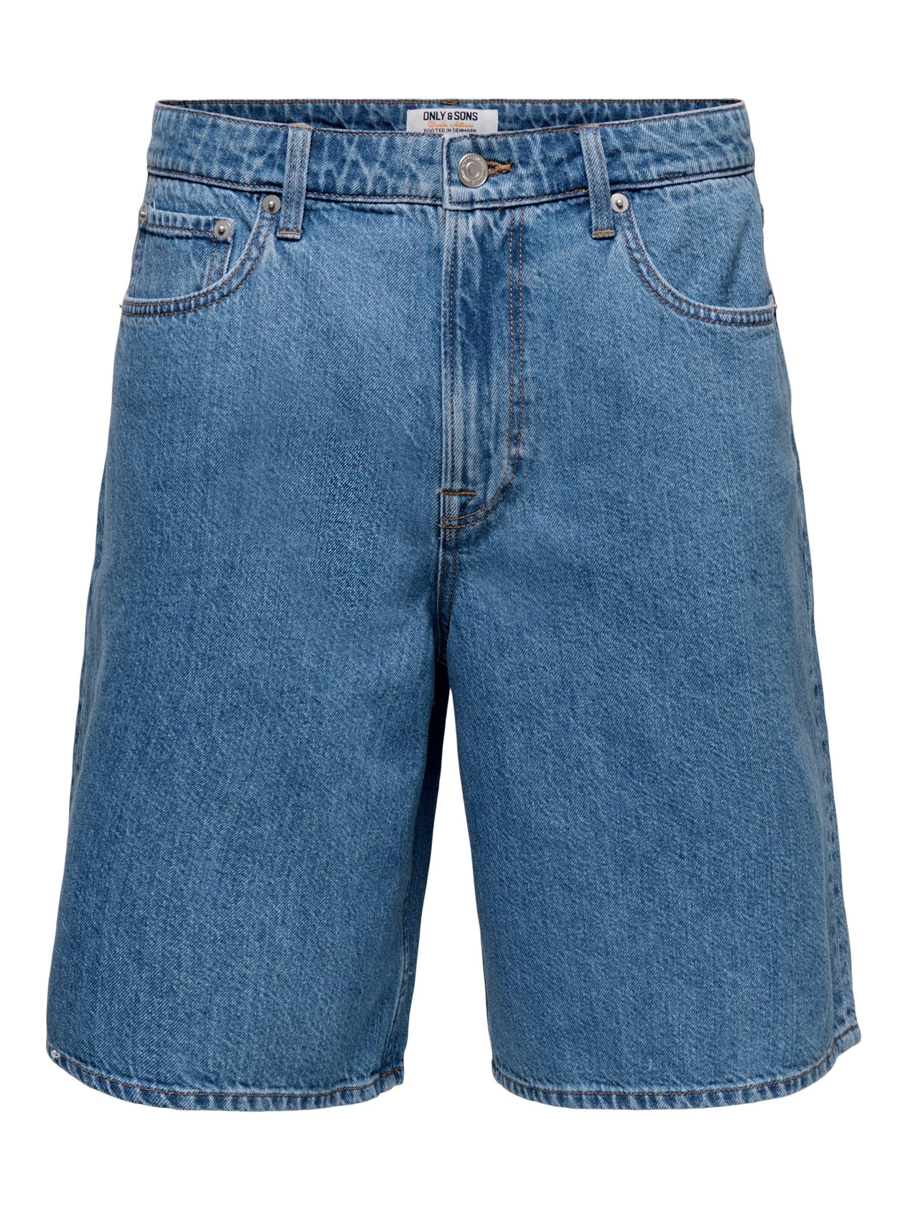 ONLY & SONS Onsremi Shorts Uomo XL Denim Blu Wide