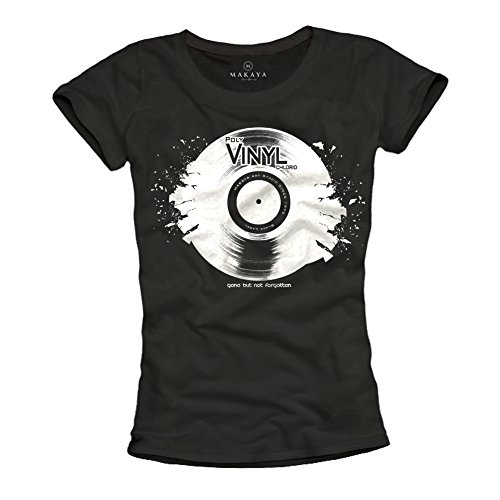 Makaya T-Shirt Donna Cotone M Vinile Musica