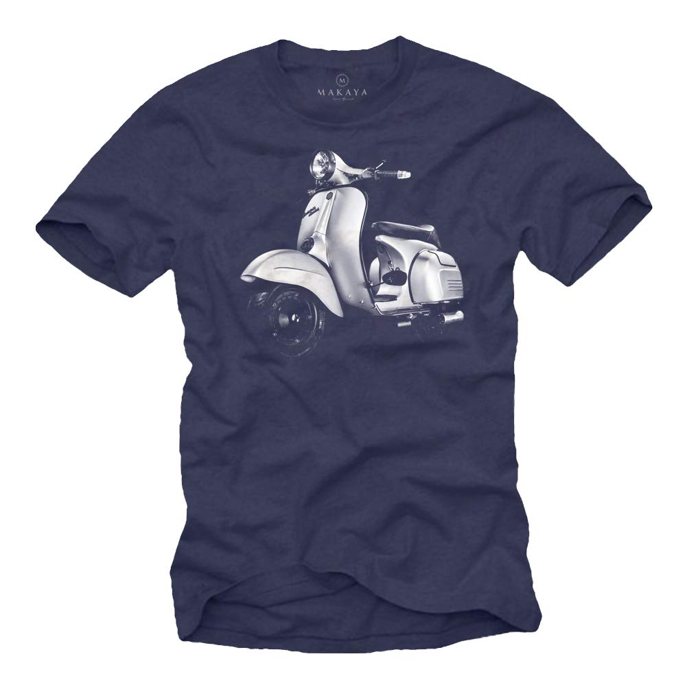 MAKAYA Special 125 T-Shirt Uomo Moto Vintage 100% Cotone