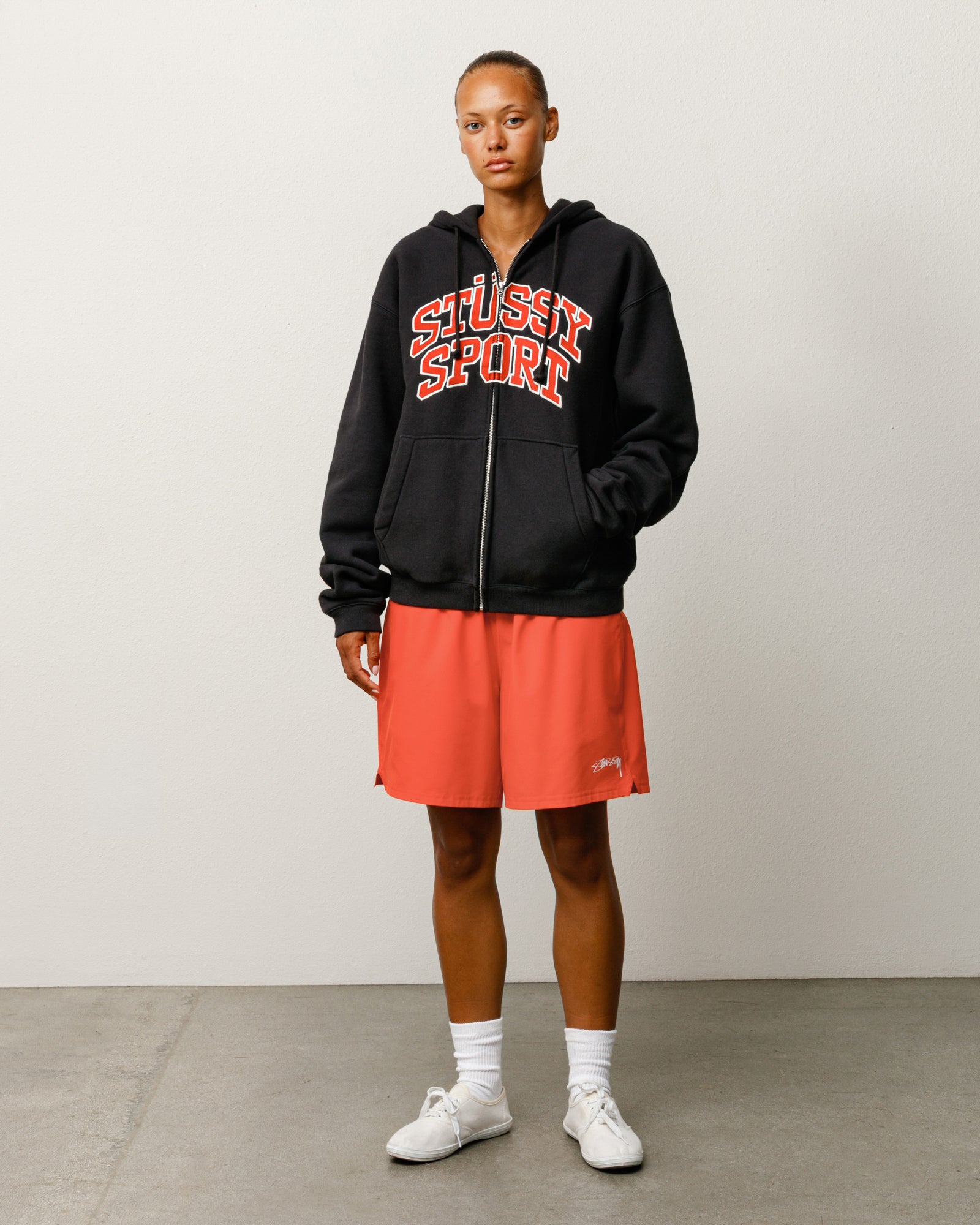 Stussy Shorts Sport Short Pantaloncini Red Orange stretch