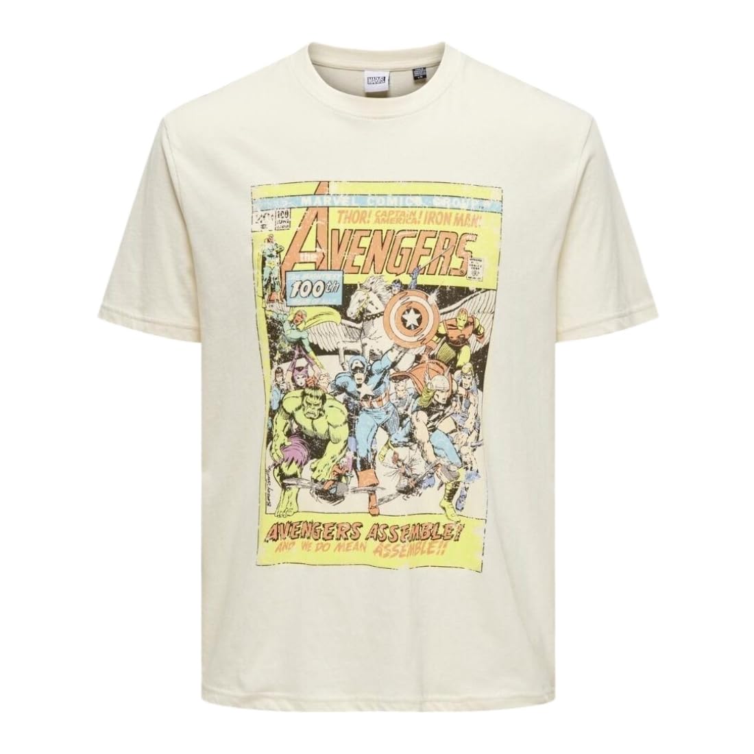 ONLY & SONS Onsmarvel Life T-Shirt Uomo Marvel Bianca