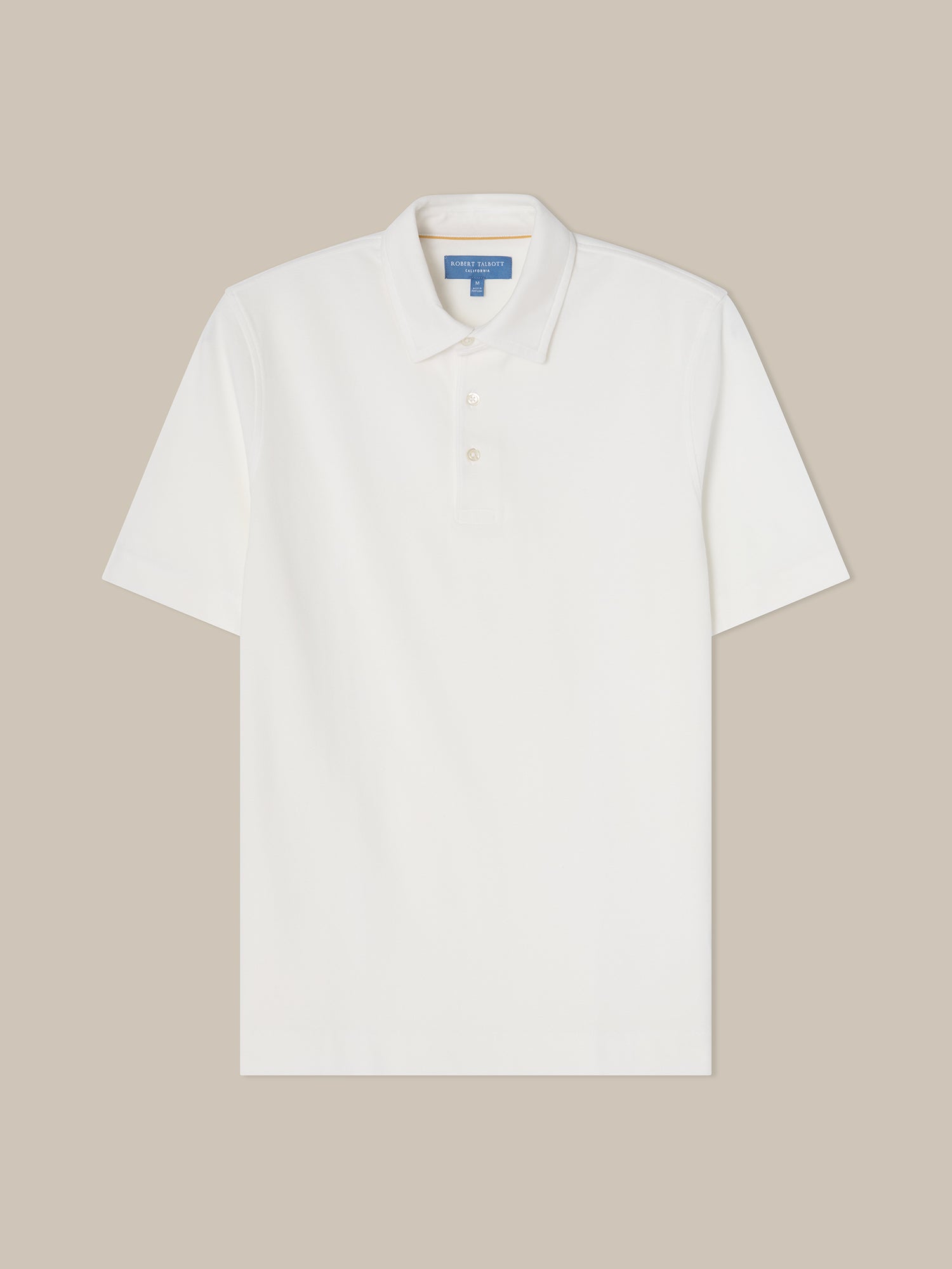 Robert Talbott Walker polo cotone bianca Classic White taglia L