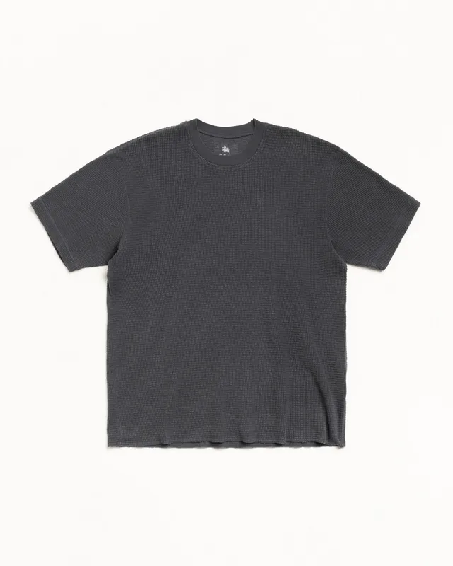 Stussy Pigment Dyed maglietta Faded Black waffle