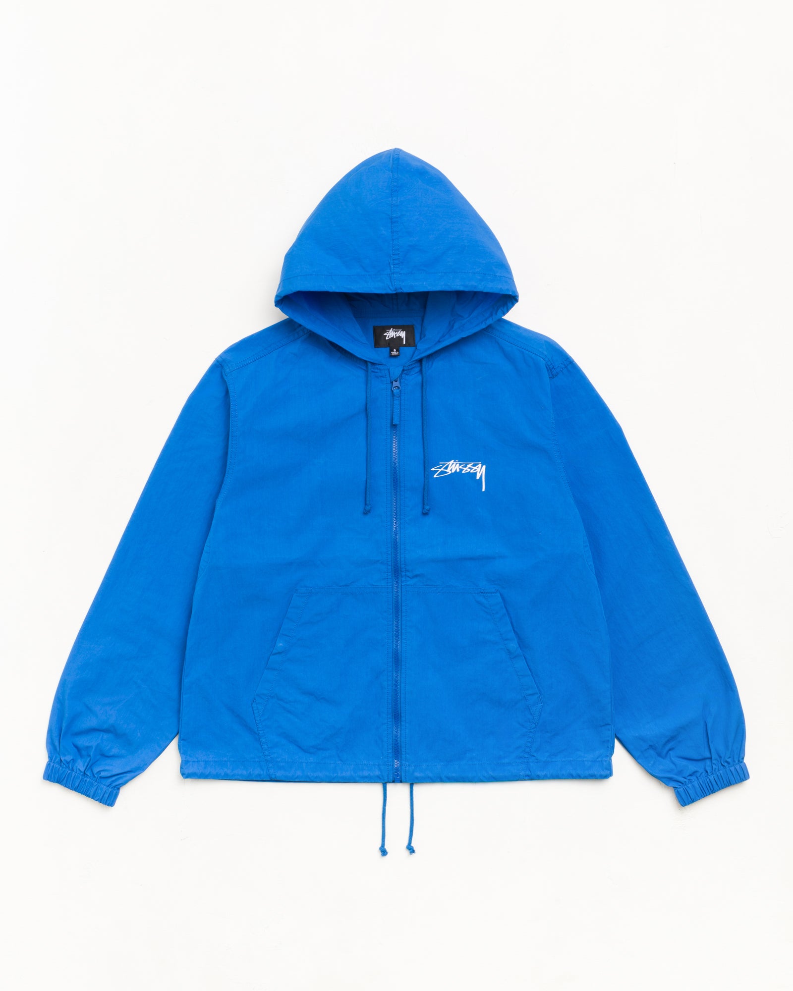 Stussy Shell Cotone Cerato giacca blu cappuccio