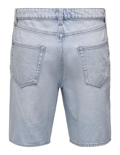 Only & Sons shorts denim uomo blu chiaro mix