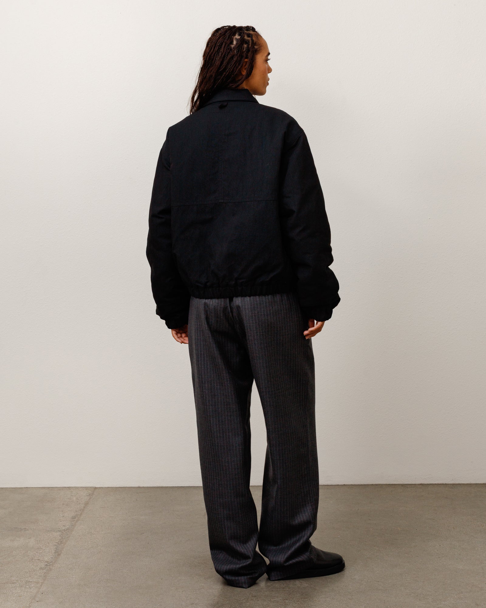 Stussy Nyco Collared Work Jacket giacca nera nylon