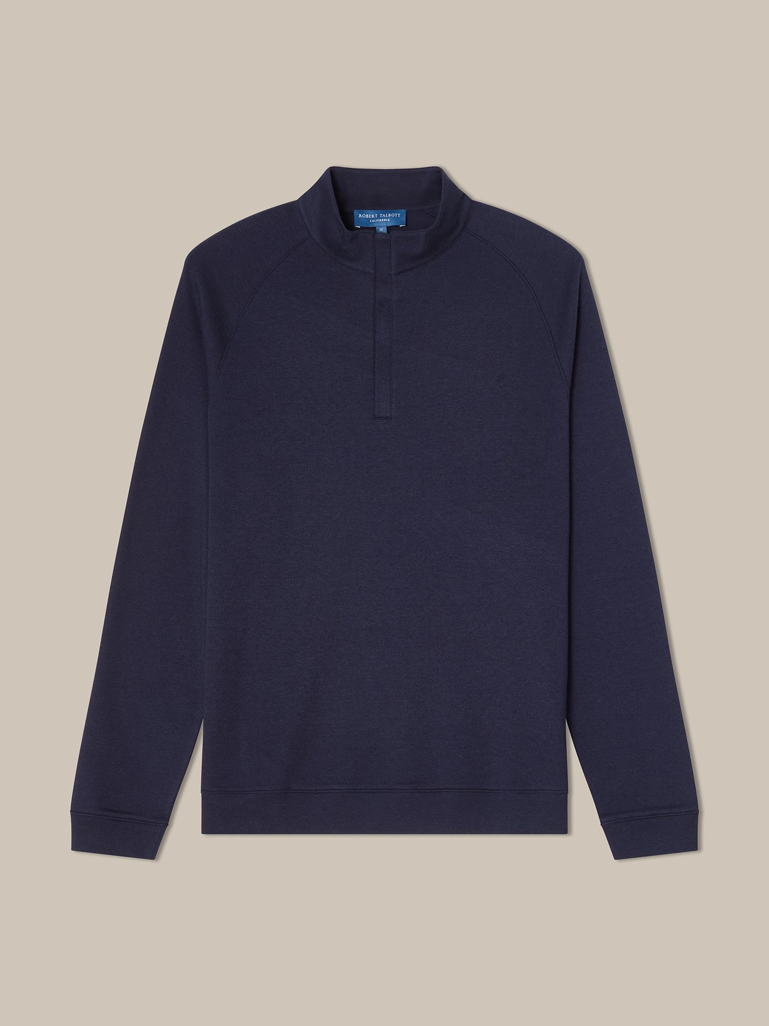 Robert Talbott Wesley maglione quarter zip cotone blu navy