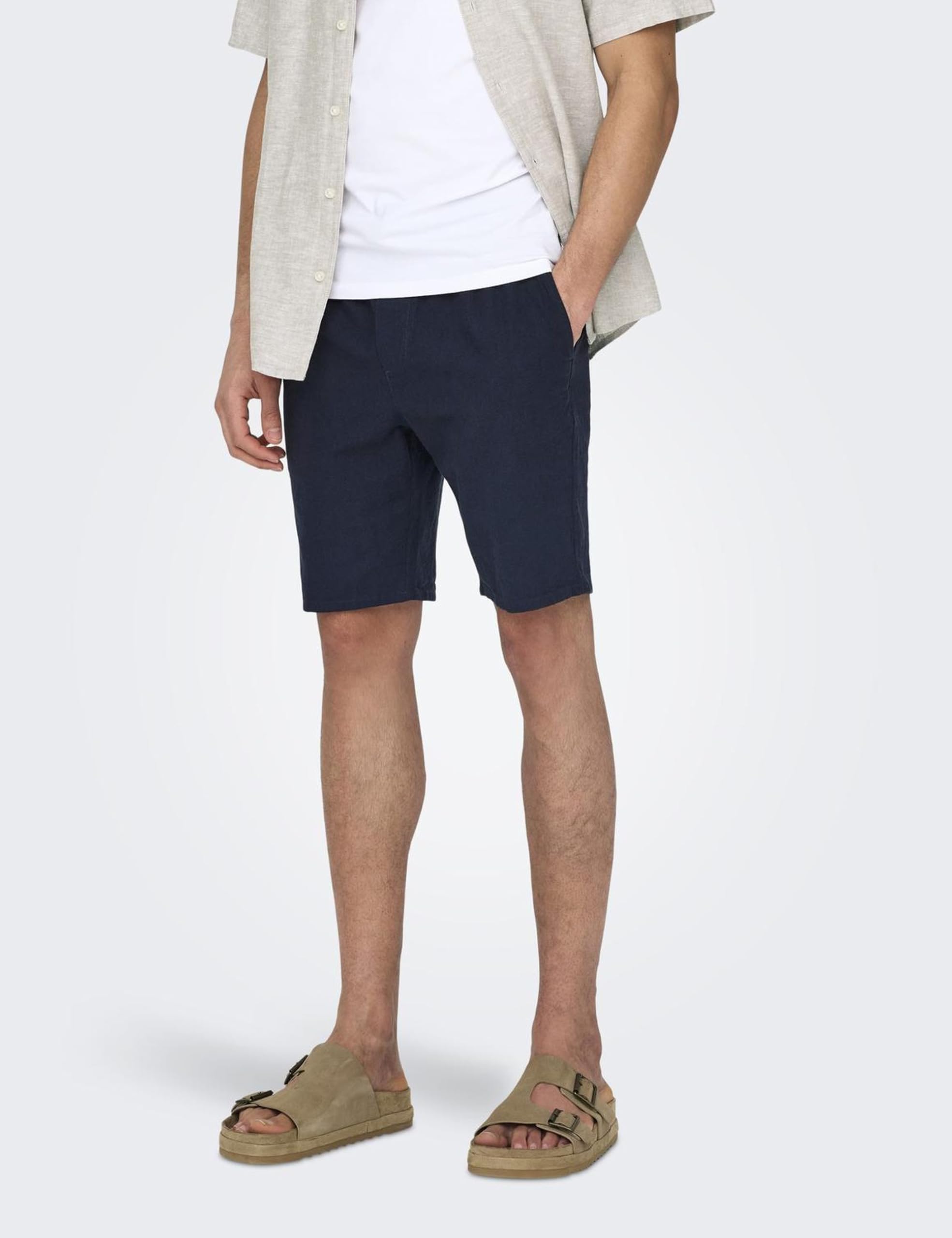 ONLY & SONS Onslinus pantaloncini loose M blu navy cotone