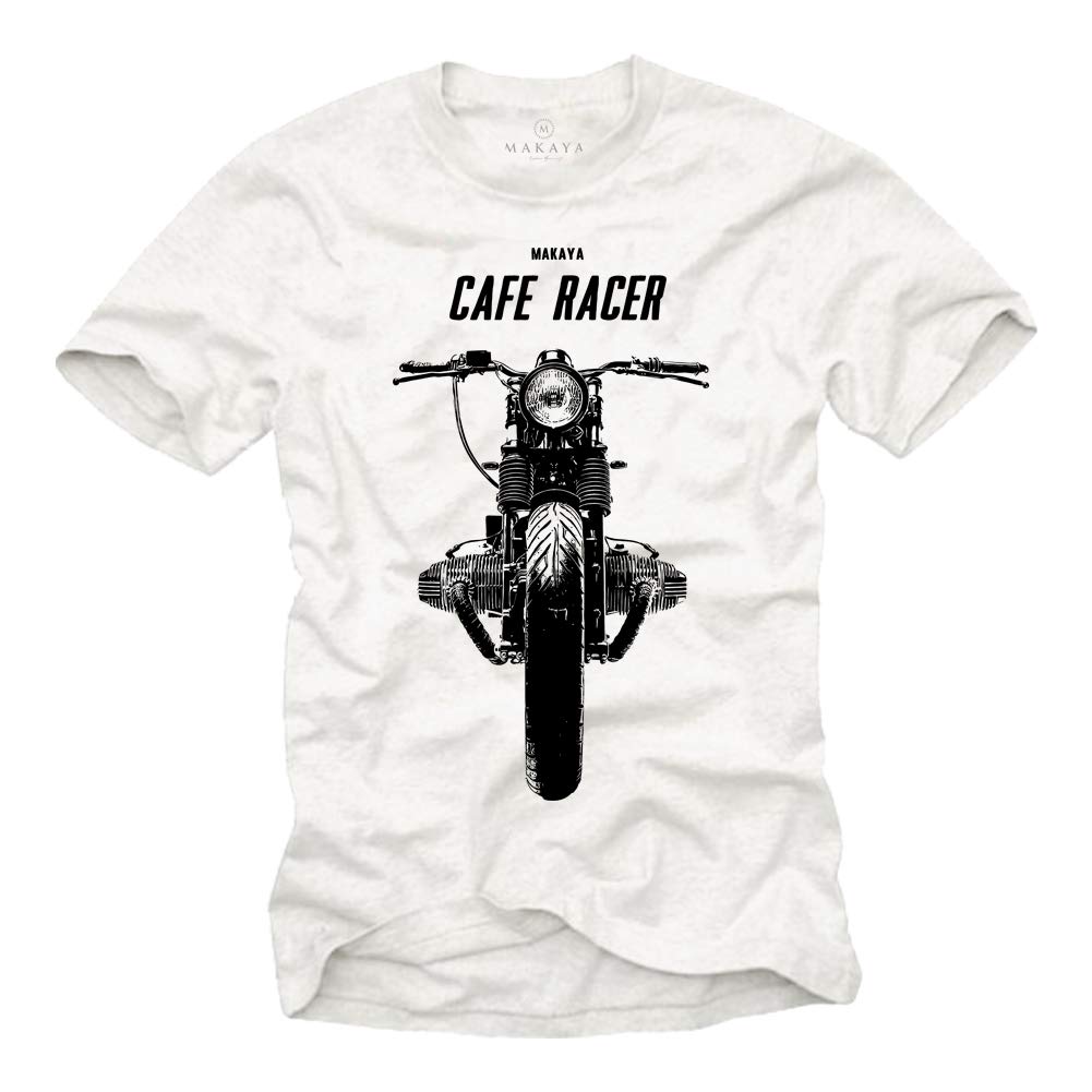 MAKAYA Cafe Racer R100 T-Shirt Uomo Cotone Moto