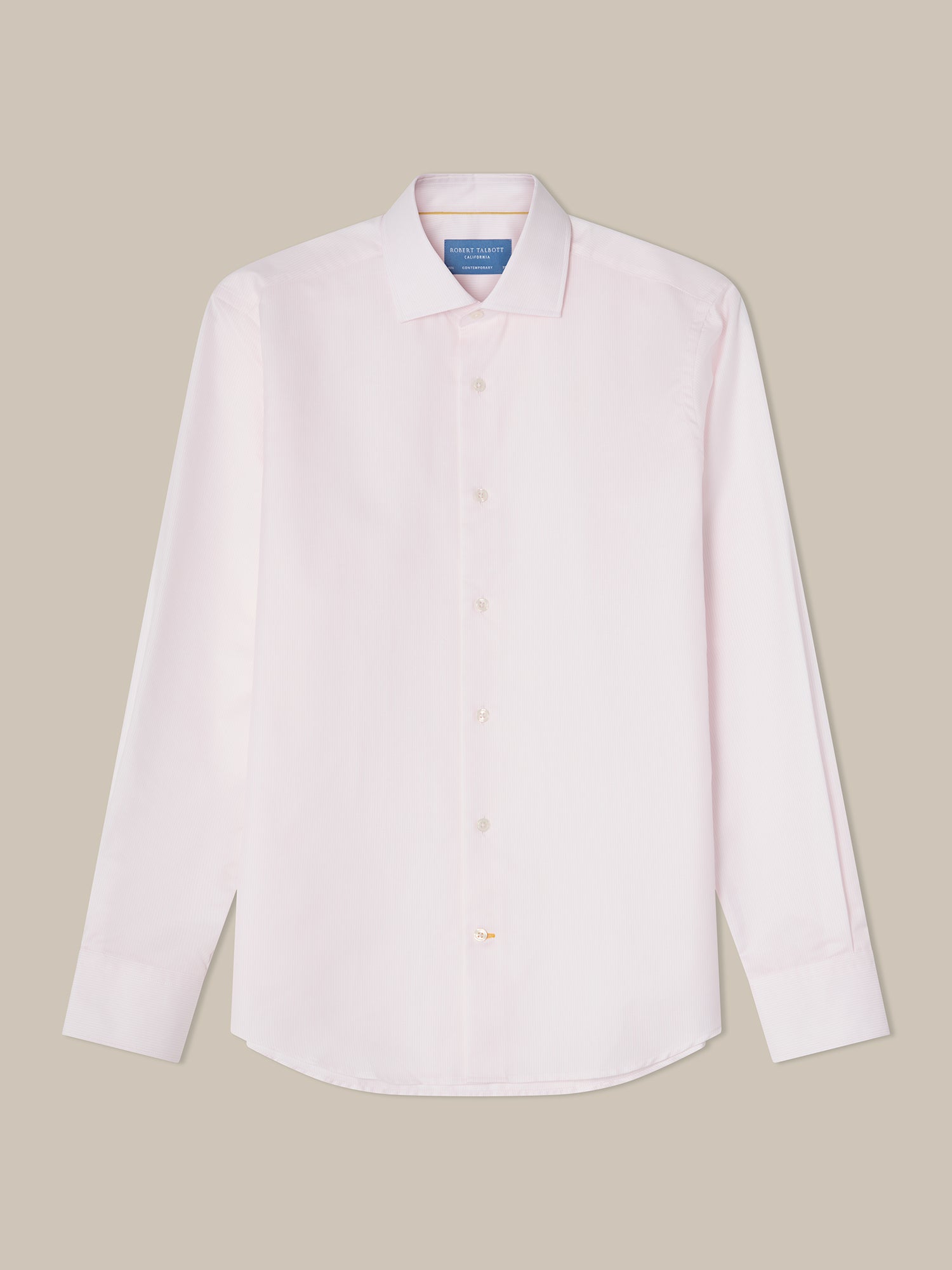 Robert Talbott Reynolds Thin Stripe camicia rosa 16 cotone