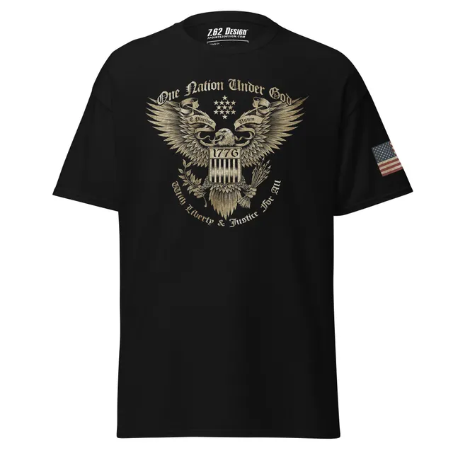 7.62 Design One Nation Maglietta Cotone Nera Aquila USA