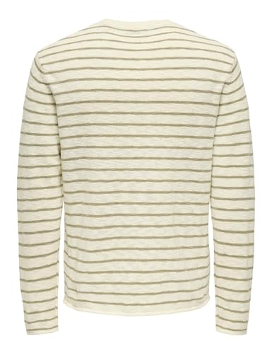 ONLY & SONS Onsdanny Reg LS Stripe Crew Knit Maglione Uomo L a Righe