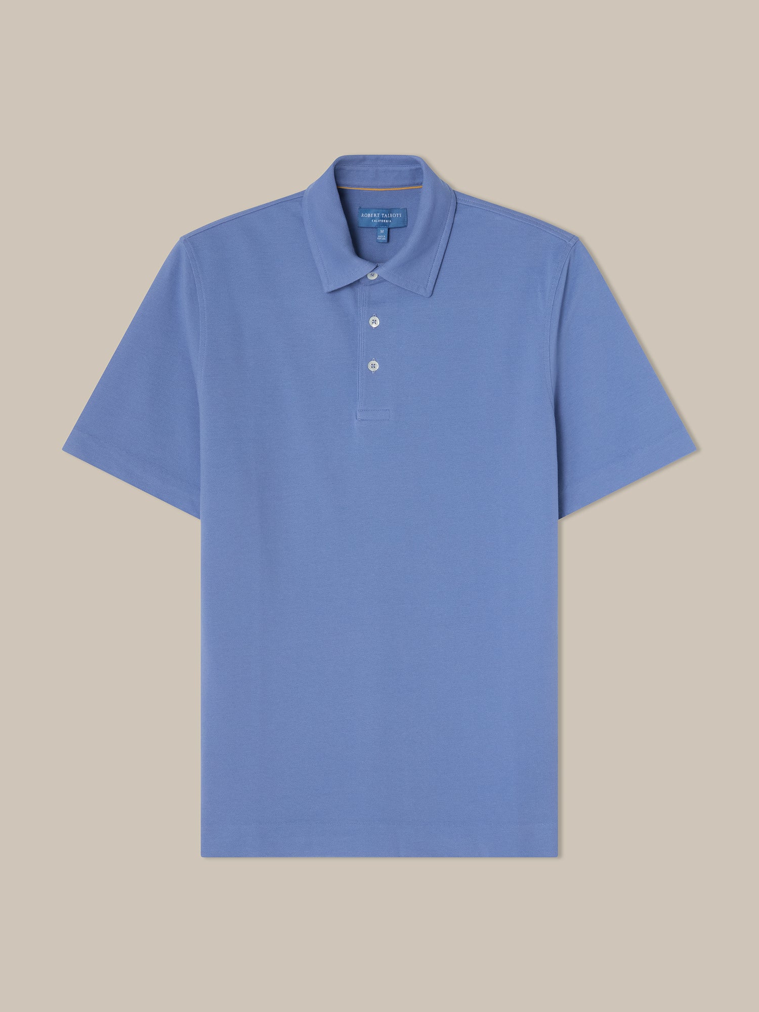Robert Talbott Walker polo uomo blu cotone manica corta