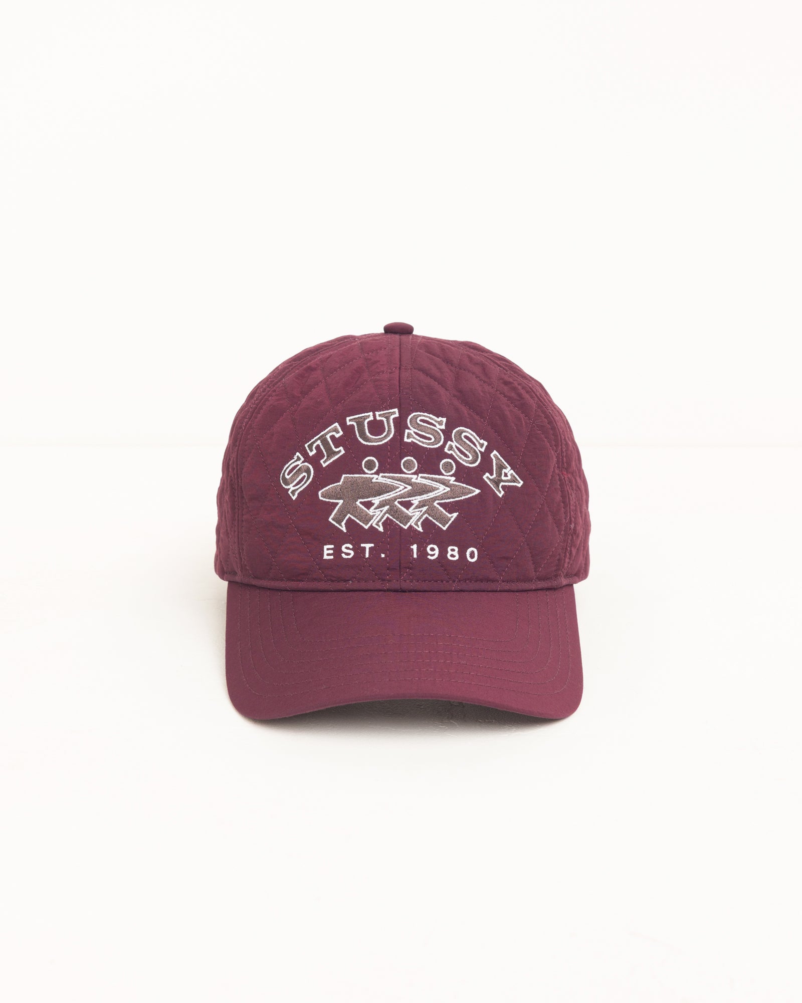 Stussy Quilted Surfwalk Snapback cappello bordeaux nylon