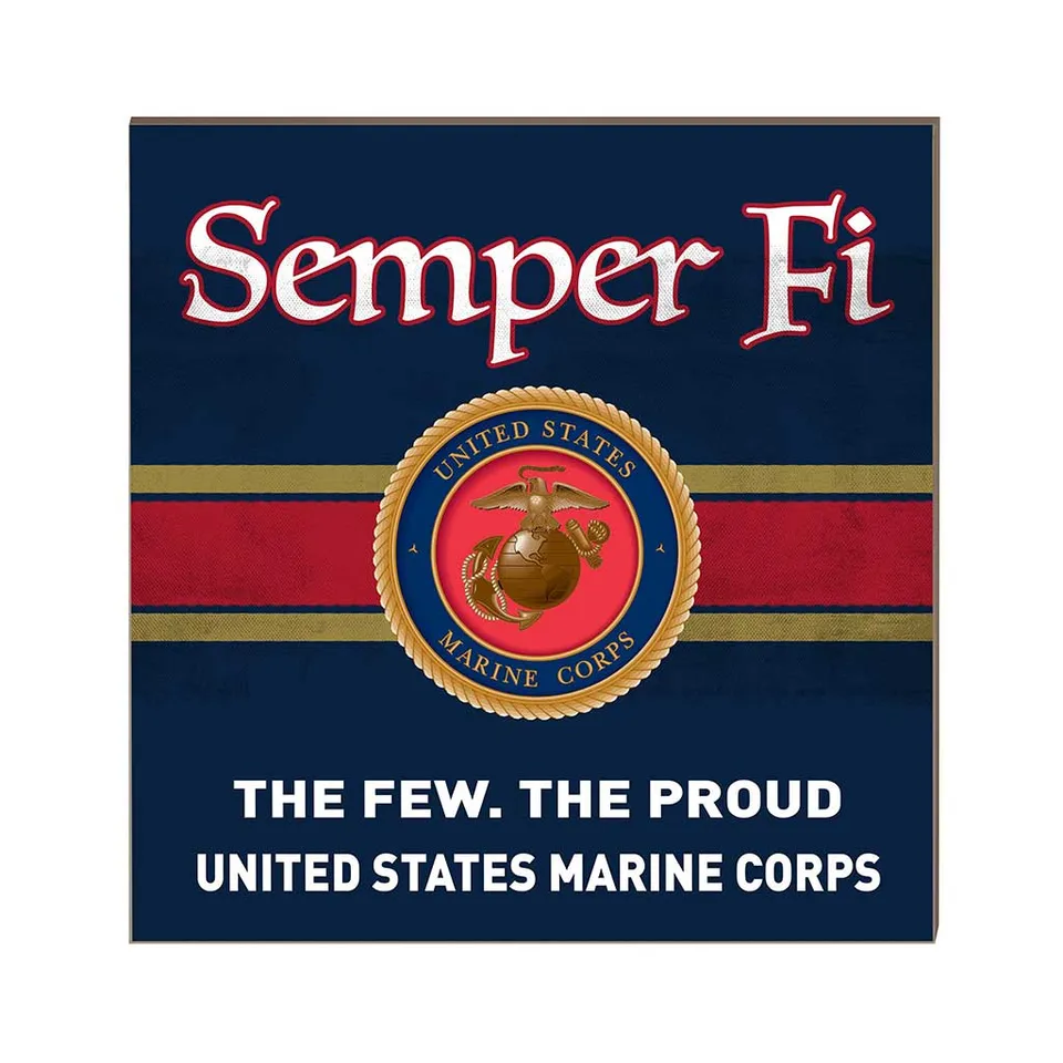 7.62 Design USMC The Few The Proud targa legno 25x25 cm