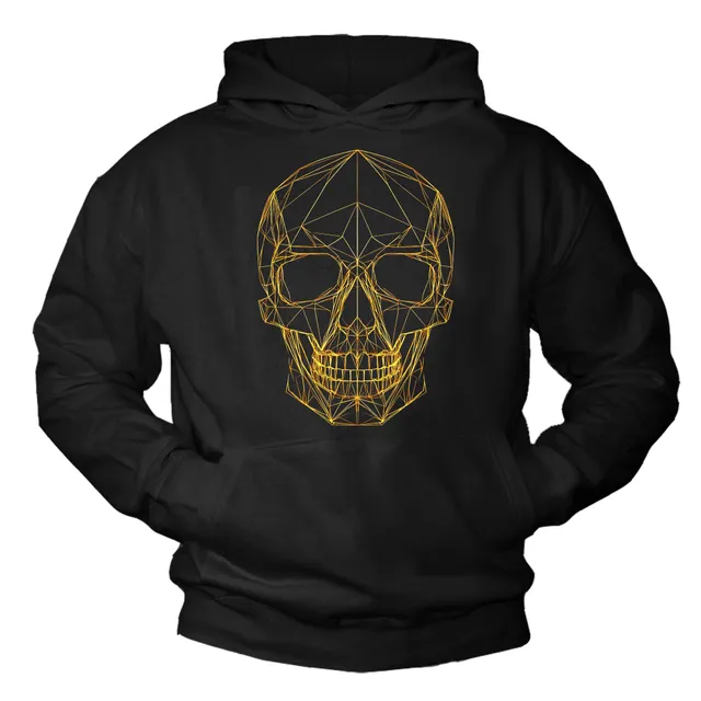 MAKAYA Teschio Skull felpa con cappuccio uomo taglia S cotone