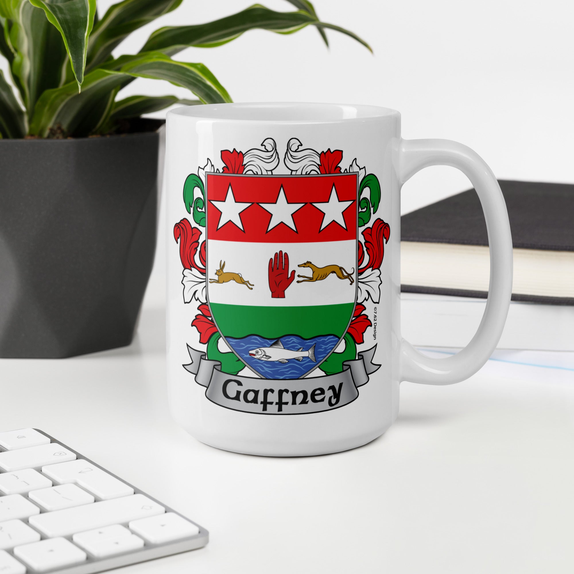 7.62 Design Gaffney Irish Family Coat Of Arms tazza ceramica 15oz stemma