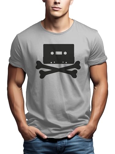 MAKAYA T-Shirt Uomo Hip Hop Tape maglietta cotone L