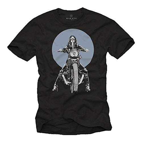 Makaya R100 Biker T-Shirt Moto Uomo M Cotone