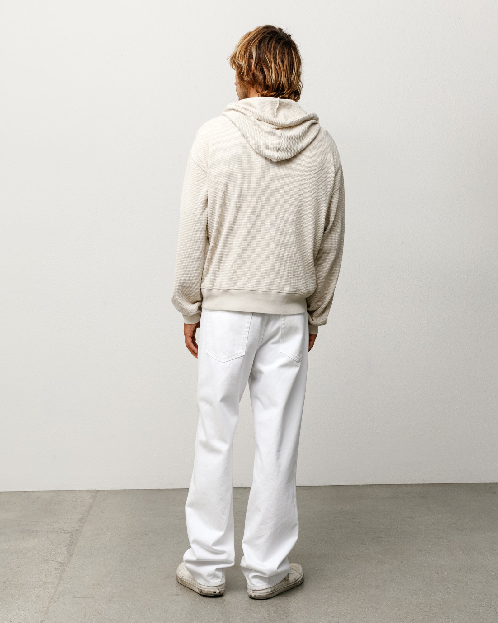 Stussy Lightweight Thermal Hoodie felpa bone con zip