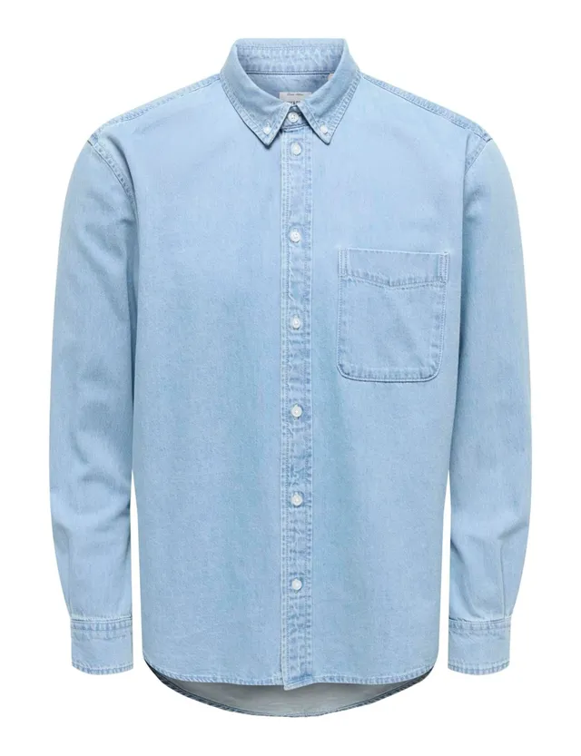 Only & Sons Onsorson Oxford Camicia Uomo Denim Blu