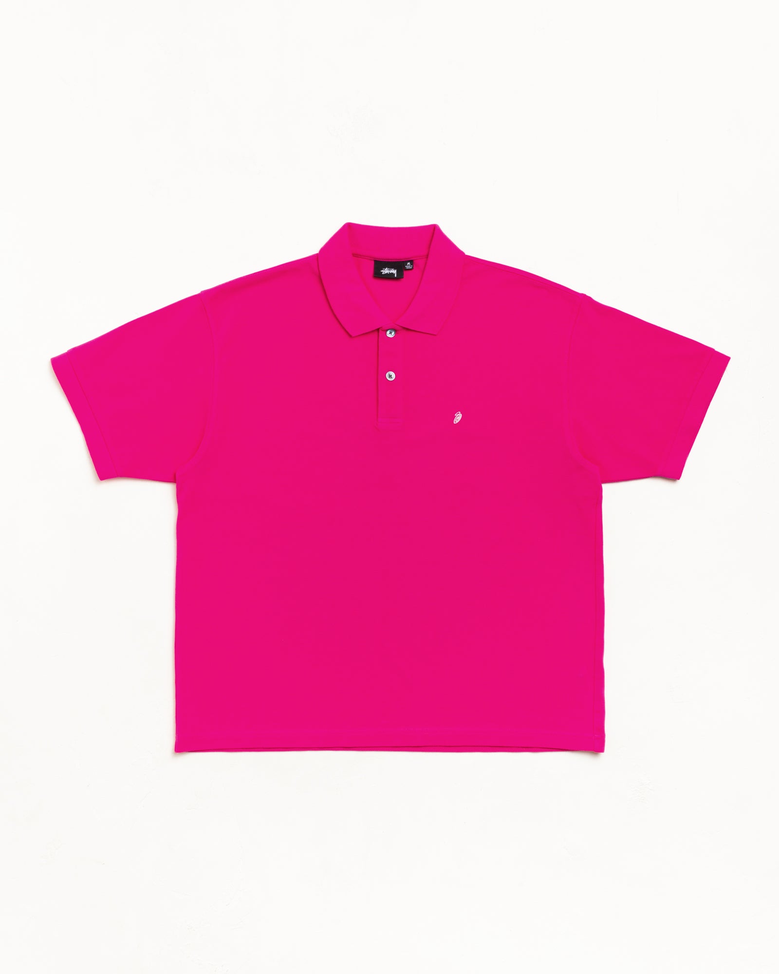 Stussy Classic Pique Polo Pink Cotone Madreperla