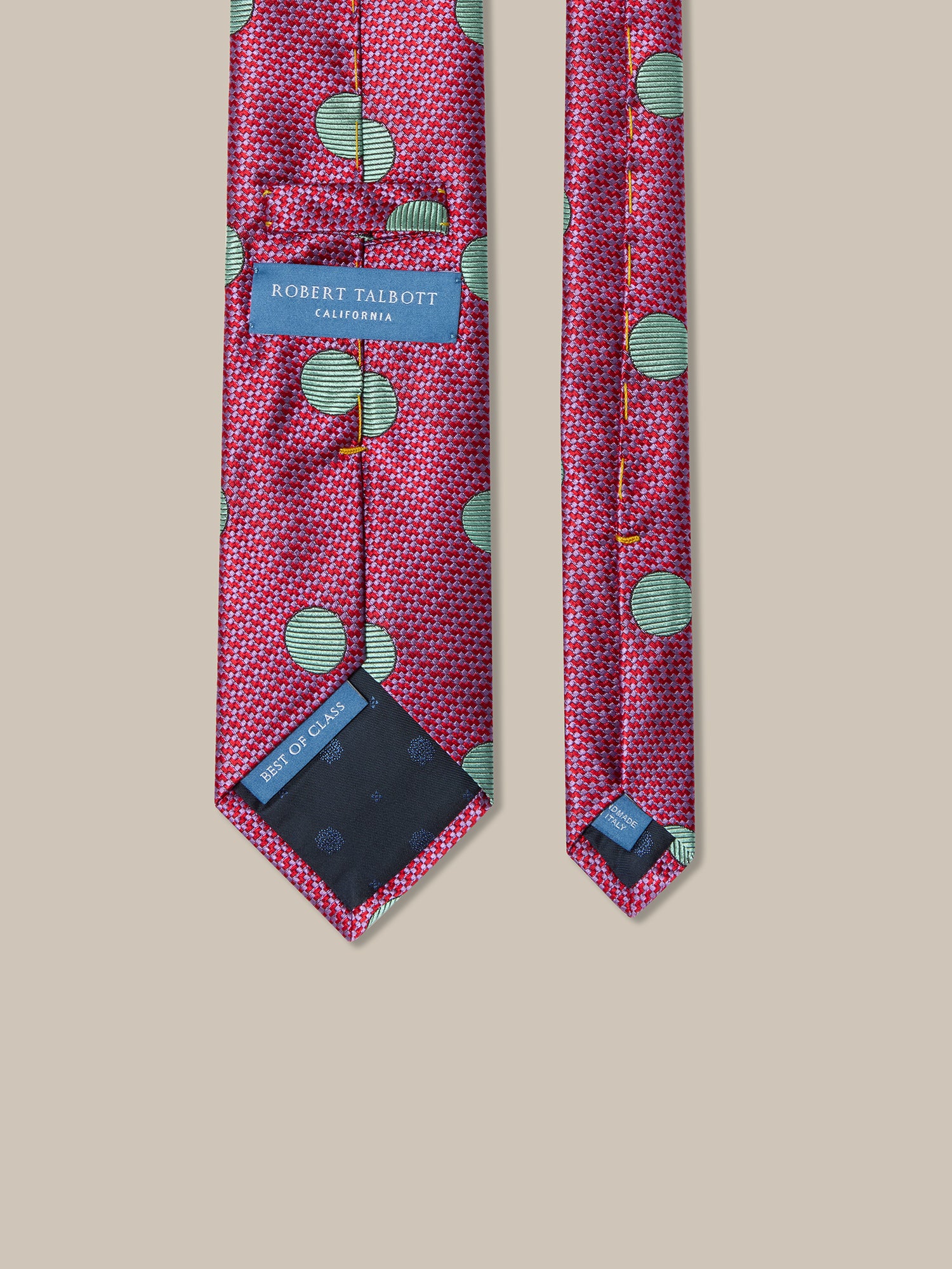 Robert Talbott Textured Spot Best of Class cravatta rossa