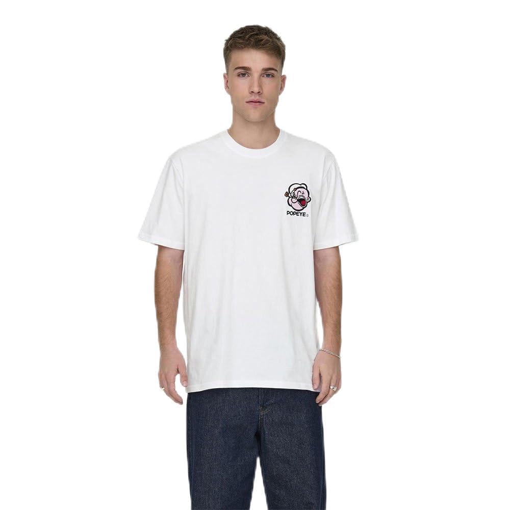 ONLY & SONS Popeye Life t-shirt M girocollo cotone bio