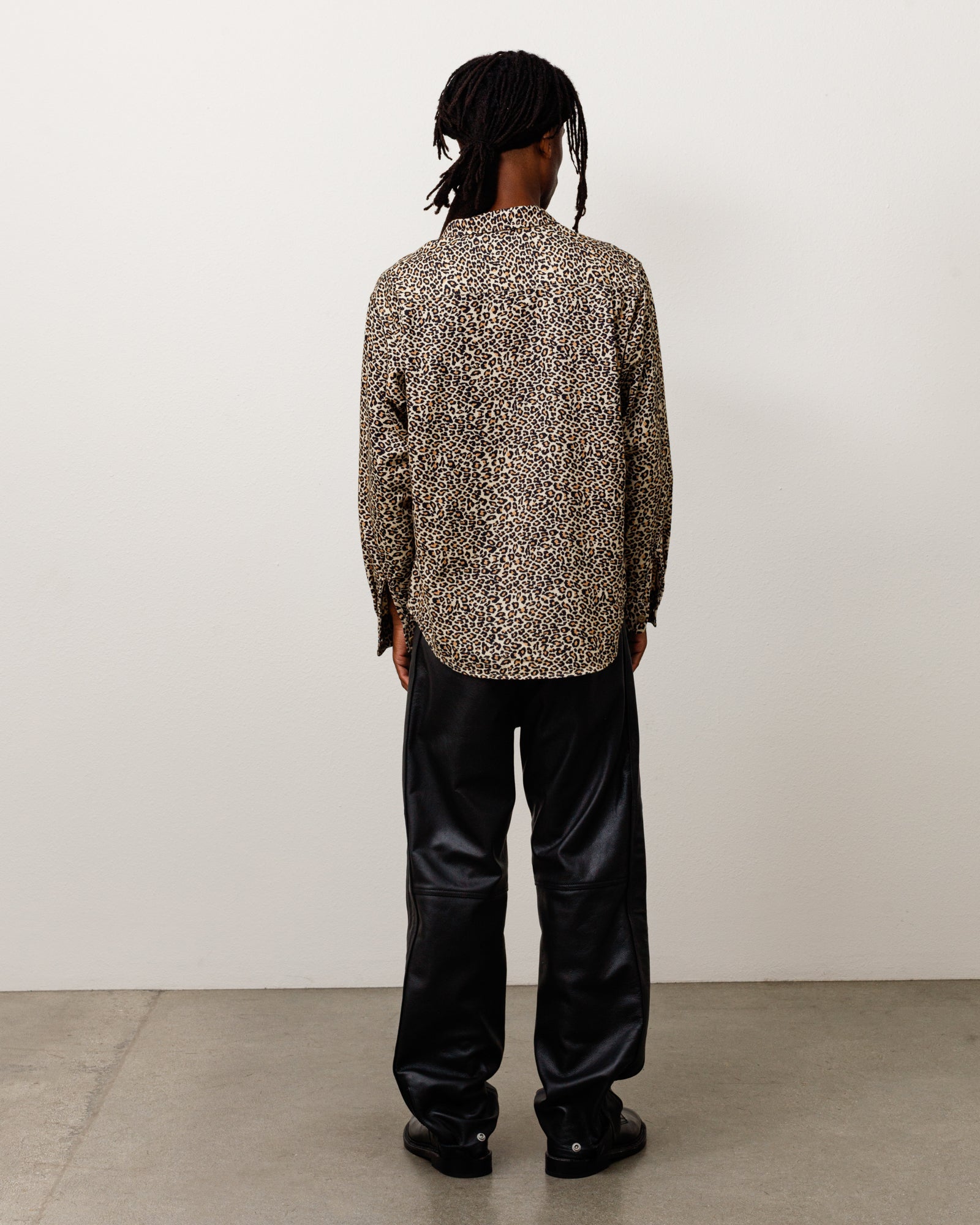Stussy Animal Print Flannel Shirt camicia leopard 100% cotone