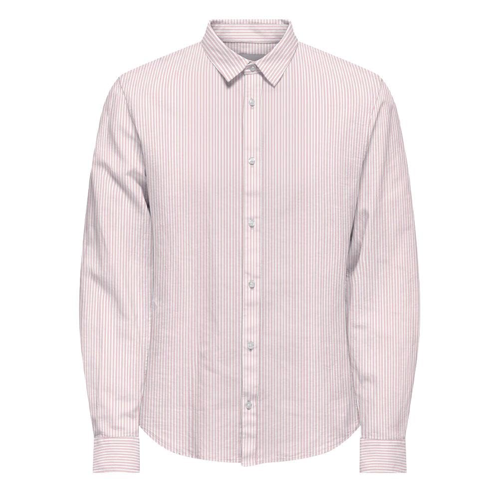 Only & Sons Cantley Life Camicia Uomo Rosa Manica Lunga