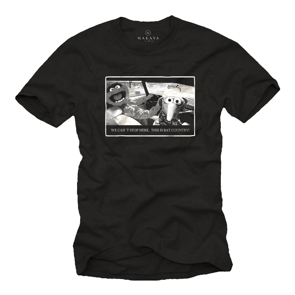 Makaya Fear And Loathing T-Shirt Uomo Nera Cotone