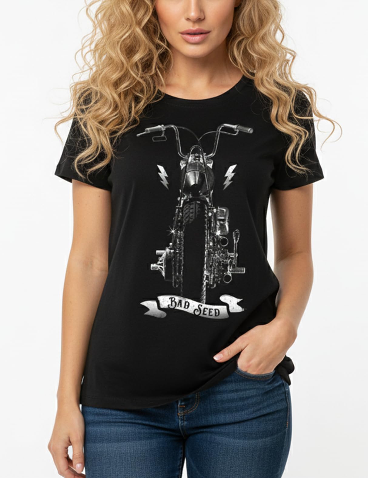 MAKAYA T-Shirt Donna Bad Seed maglietta cotone taglia L