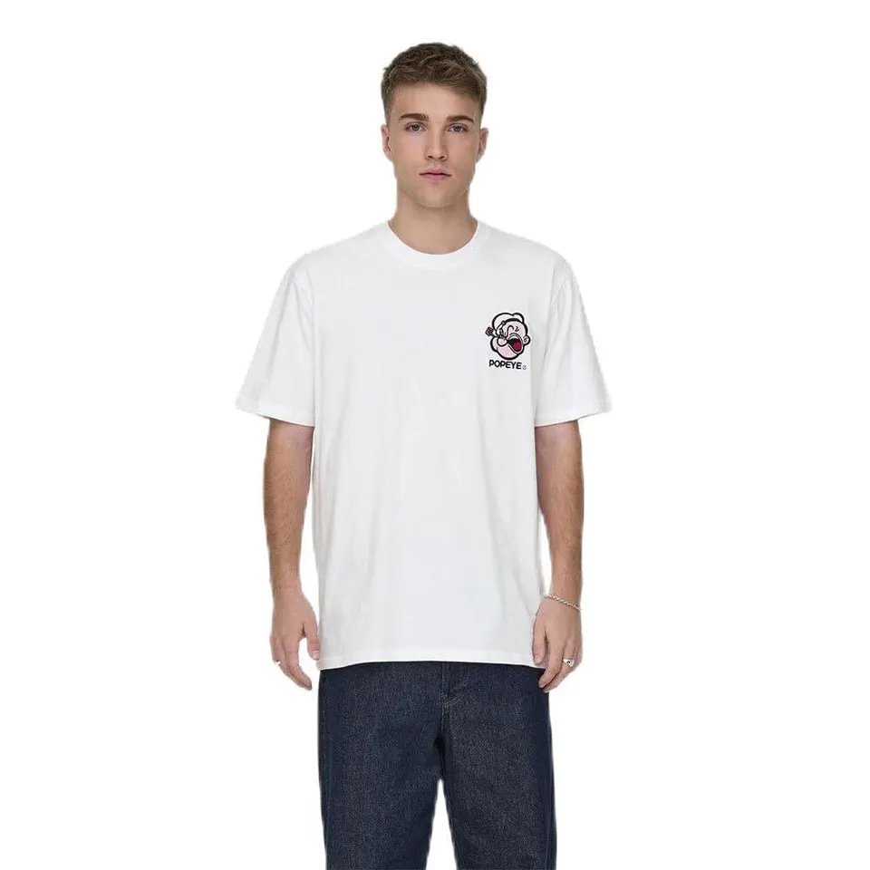 ONLY & SONS Popeye Life t-shirt M girocollo cotone bio