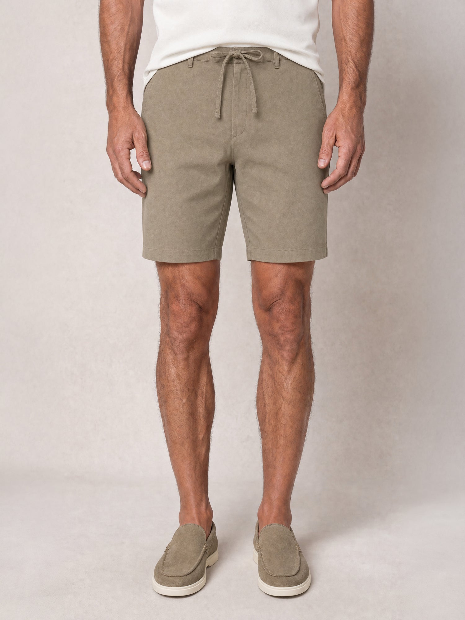 Robert Talbott Stewart shorts lino stone con coulisse