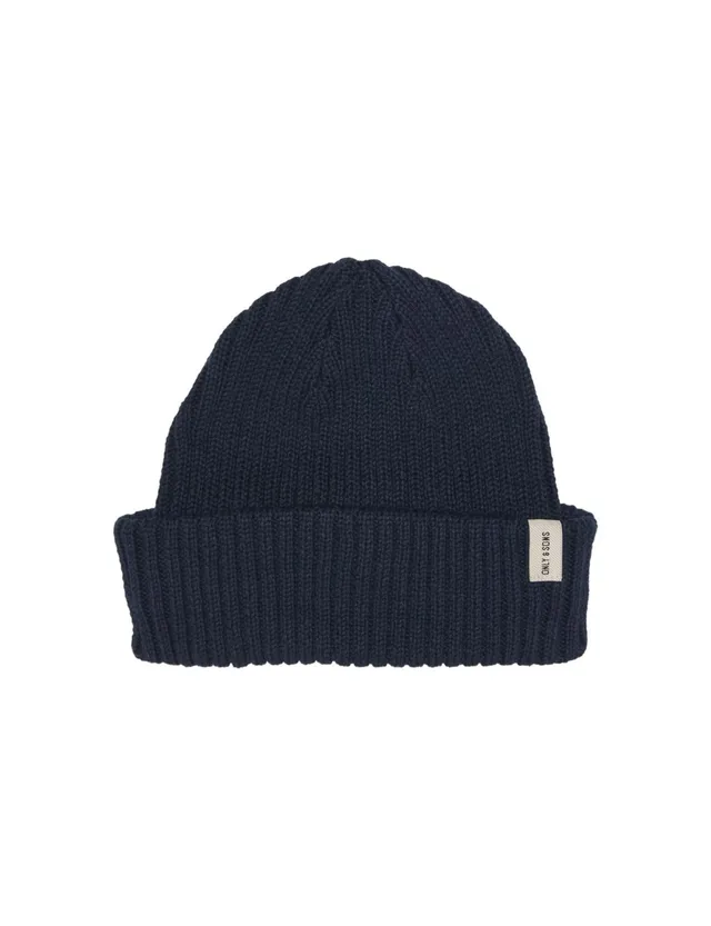 Only & Sons Onsryan Rib Beanie Uomo Blu Marine Cotone