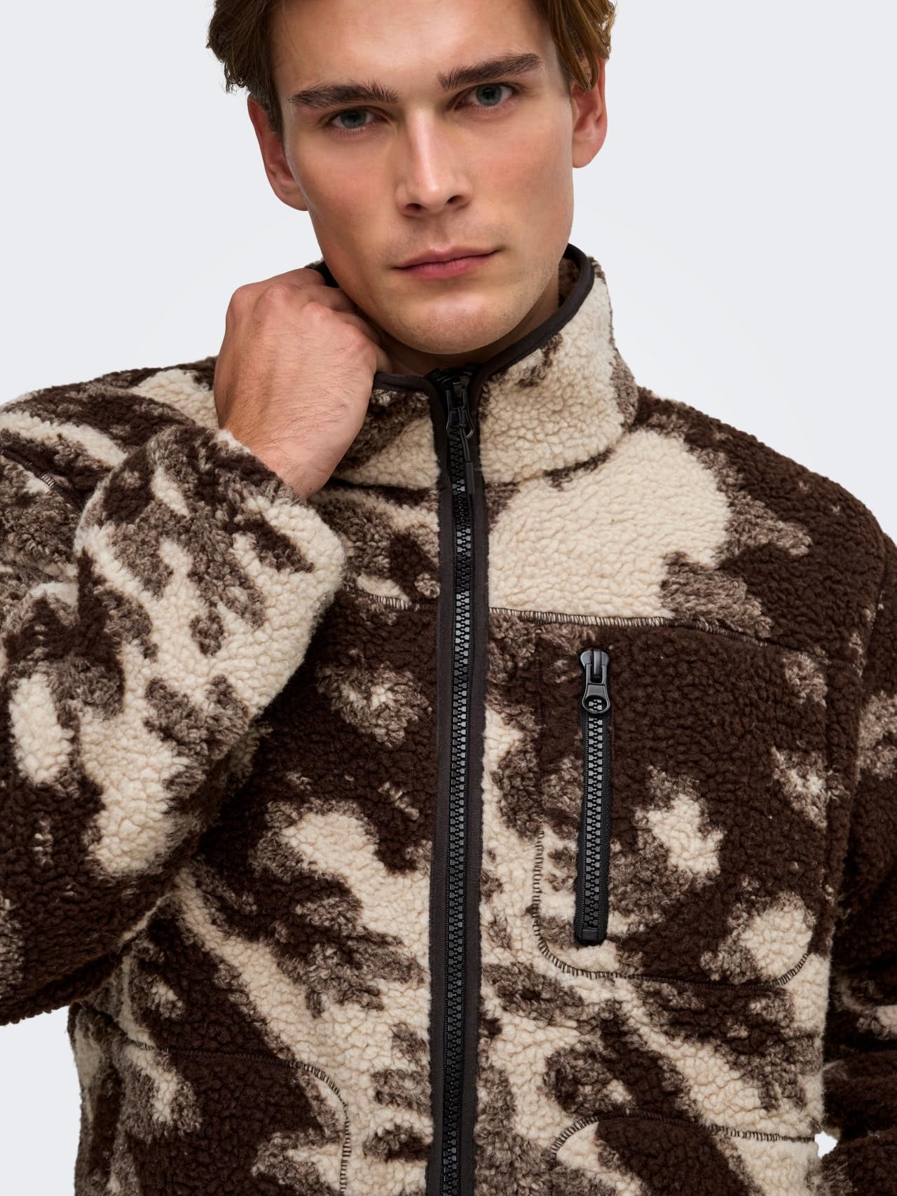 Only & Sons Onswadud Giacca Sherpa Uomo Pile Collo Alto