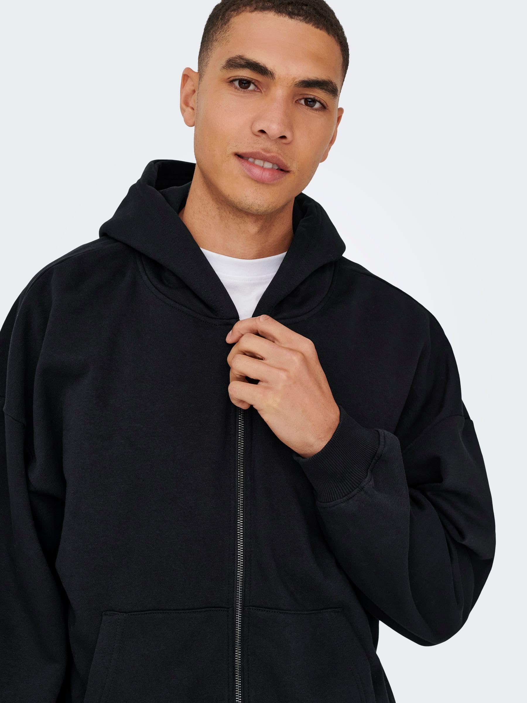 Only & Sons Turner Felpa Uomo Nera Girocollo