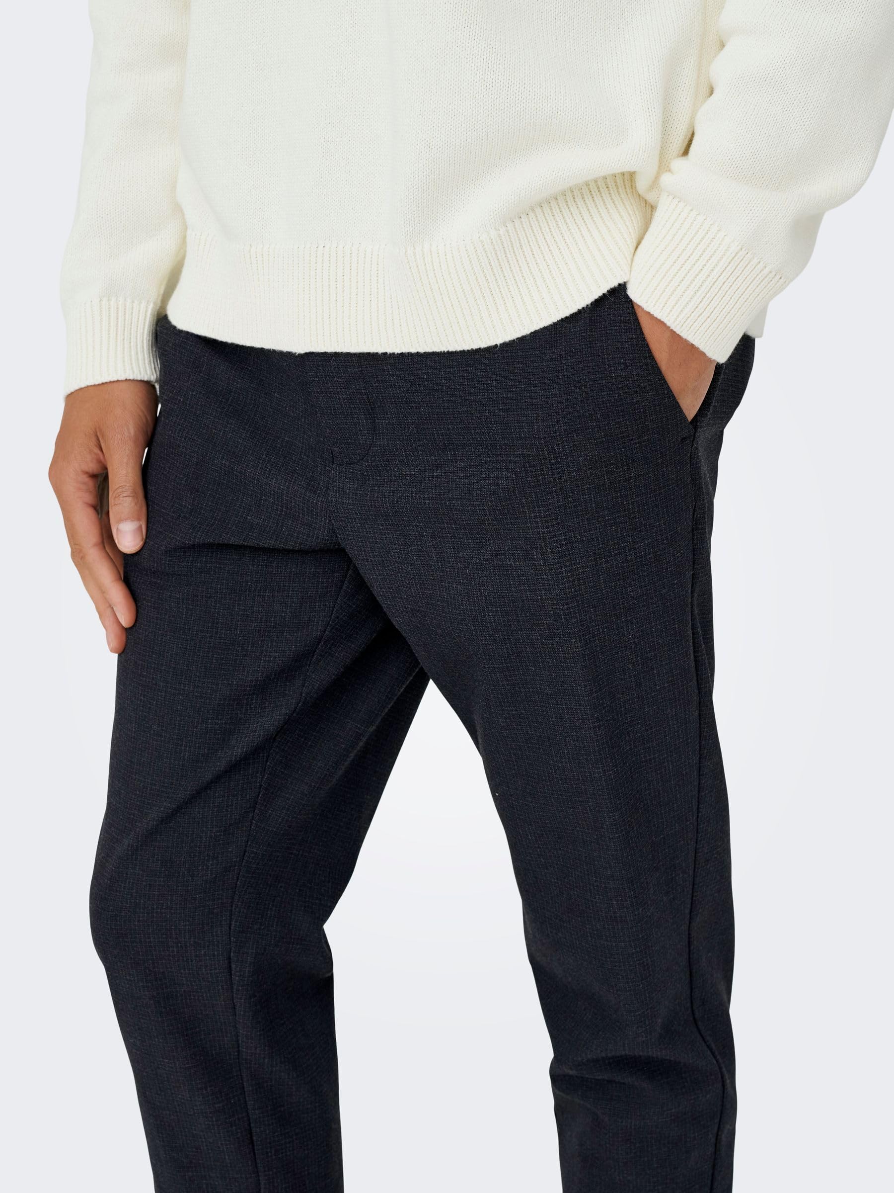 Only & Sons Onsbrad Life Slim Check 0184 pantalone uomo Teak 32W/32L