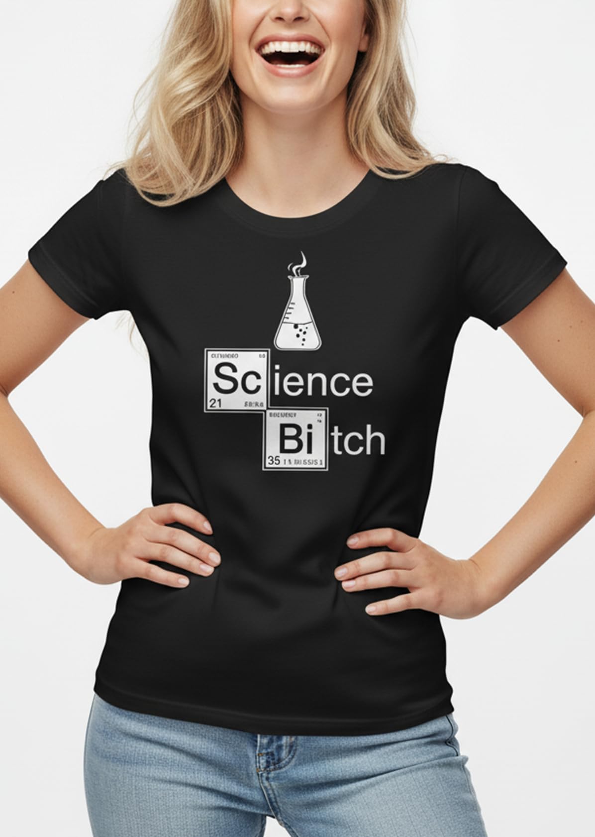 MAKAYA T-Shirt Donna Science Bitch maglietta nera L