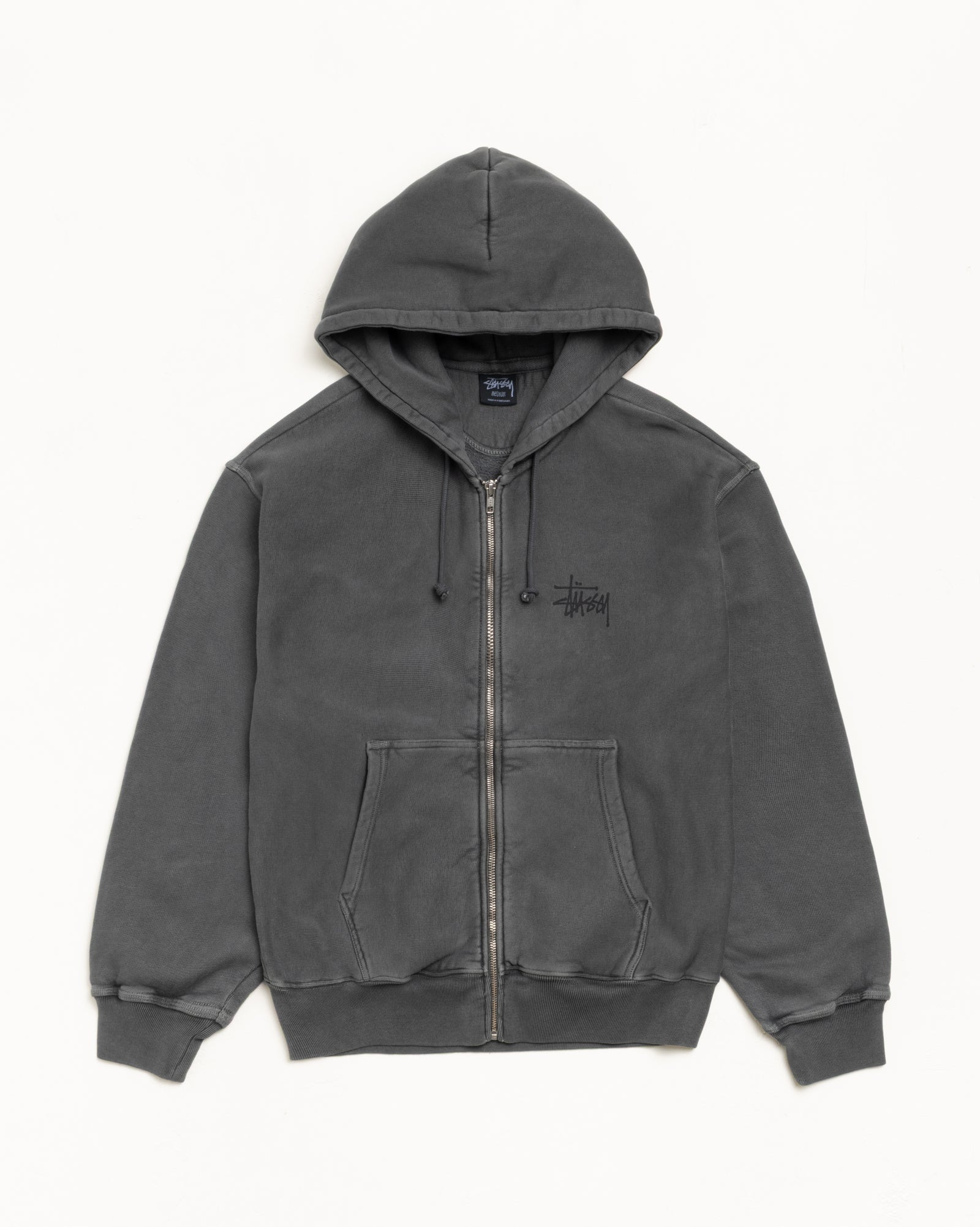 Stussy Zip Sweats Basic Zip Hoodie felpa Black 430gsm