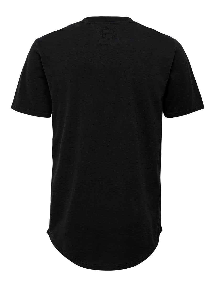 ONLY & SONS Longline T-shirt maglietta nero S tasca petto