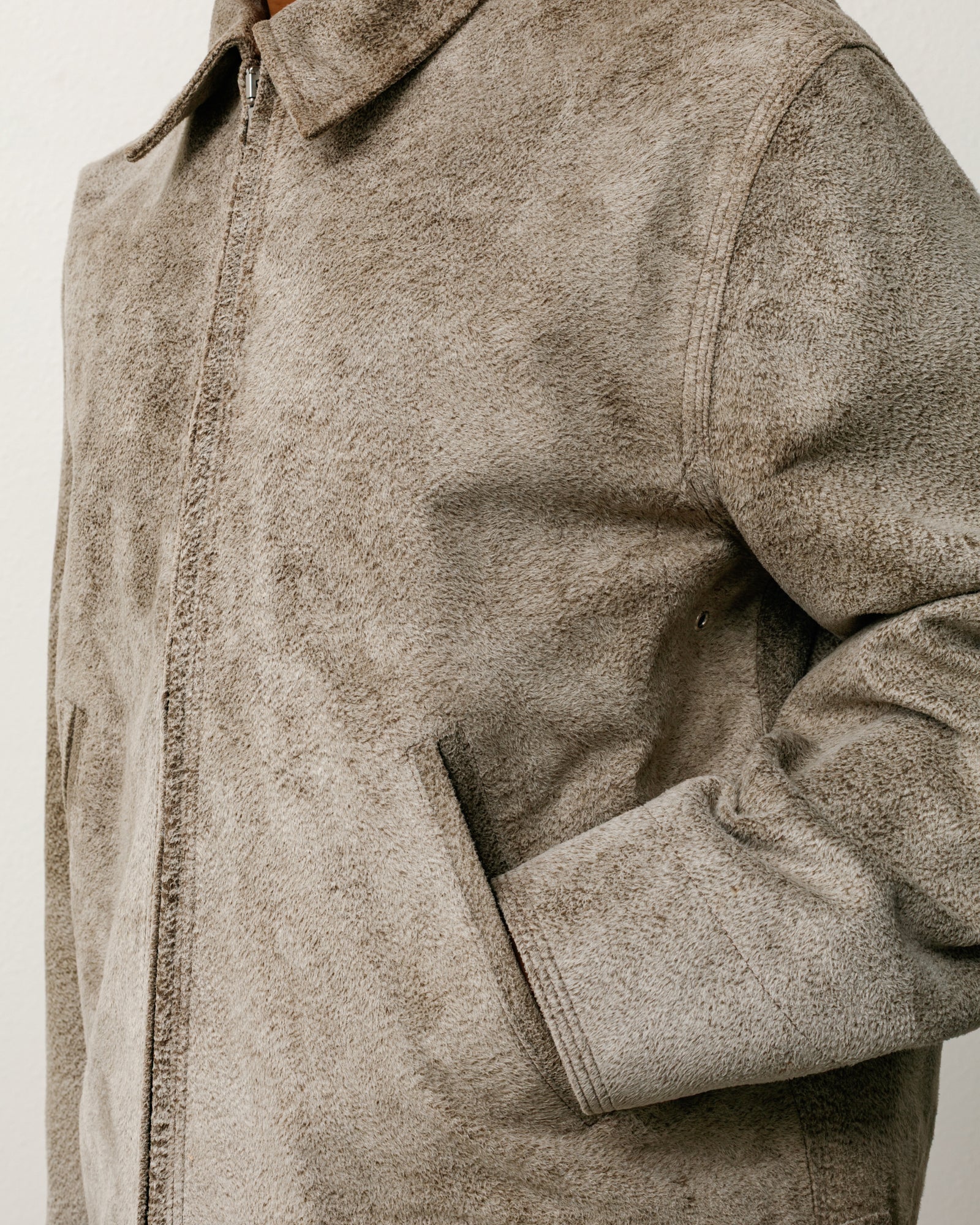 Stussy Garage Jacket giacca pelle suede trapuntata