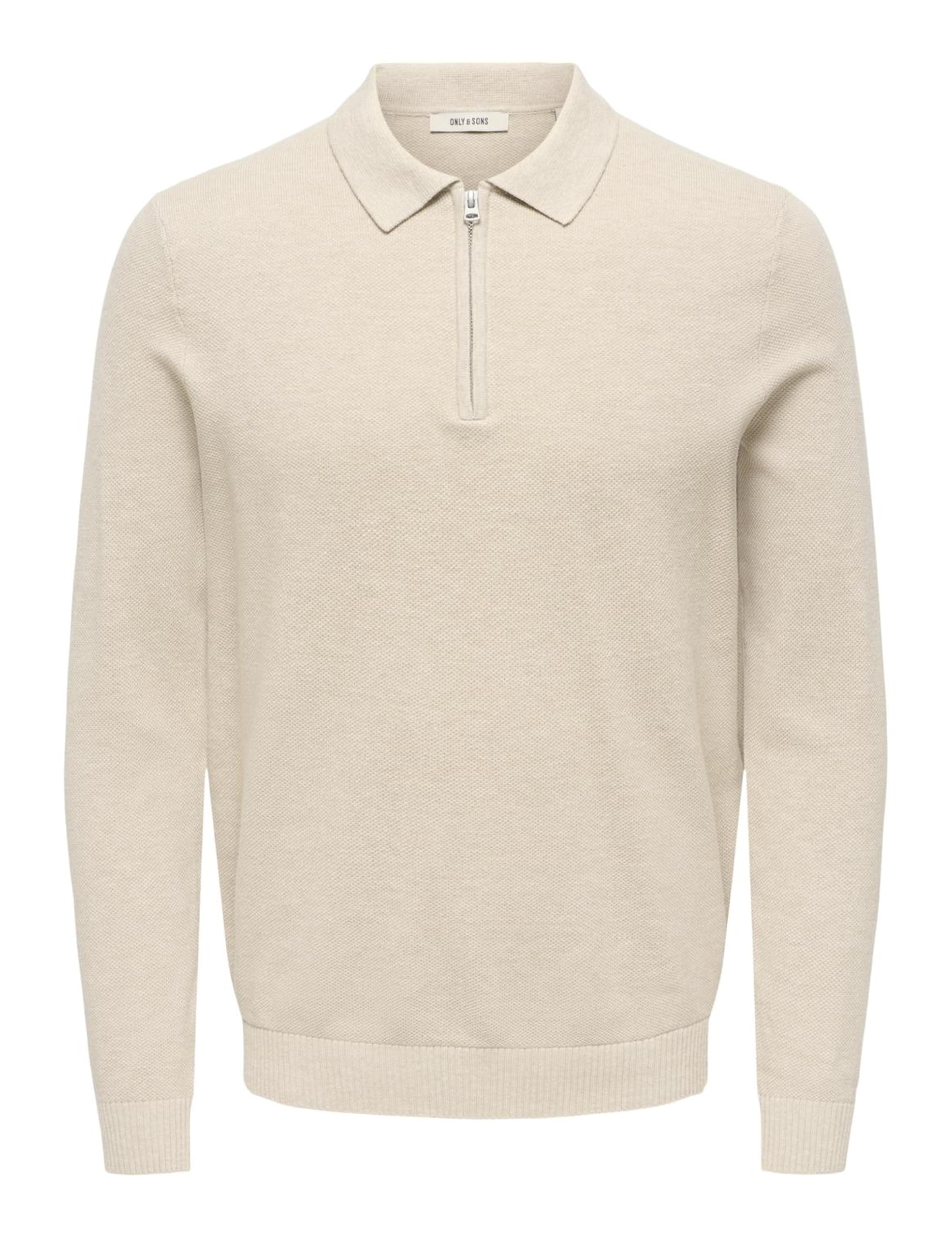 Only & Sons Onsloui Zip polo uomo nera micro knit