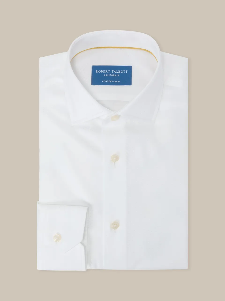 Robert Talbott Reynolds camicia twill bianca 15.5-M