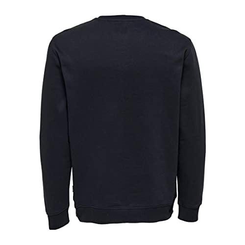 Only & Sons Regular Logo Crew felpa uomo L blu beige cotone