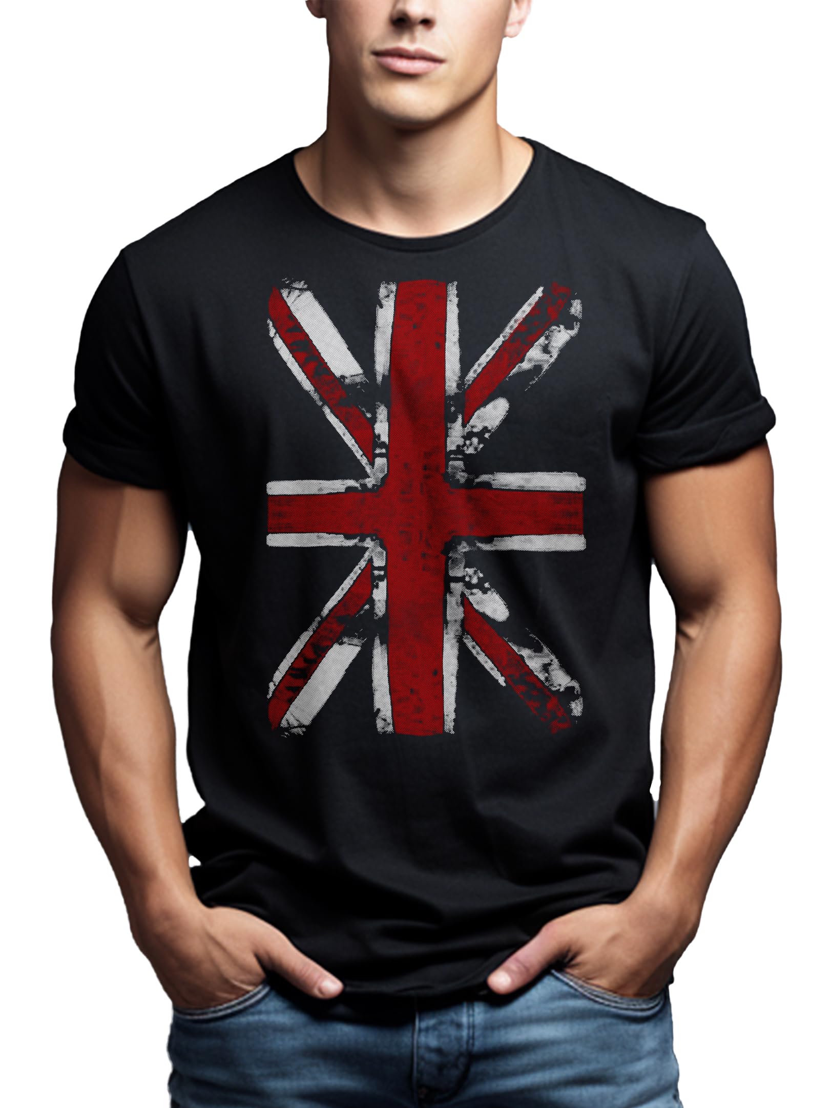 MAKAYA T-Shirt Uomo Union Jack maglietta XXL cotone