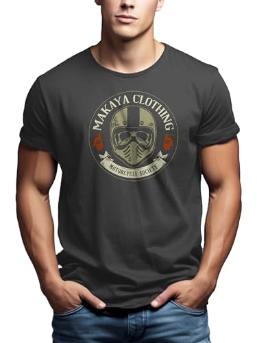 Makaya Motorcycle Society T-Shirt Uomo L Teschio