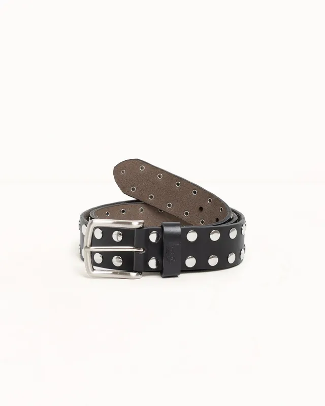 Stussy 8 Ball Studded Belt cintura pelle nera borchie