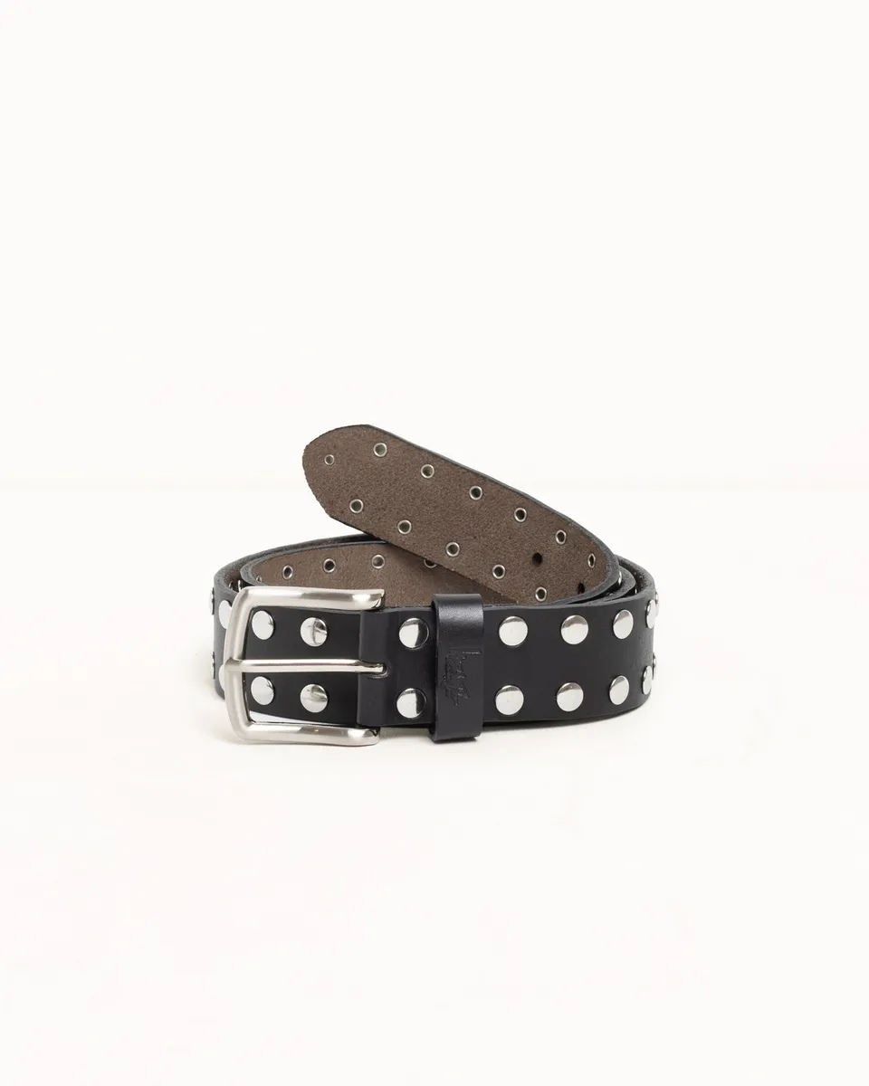Stussy 8 Ball Studded Belt cintura pelle nera borchie